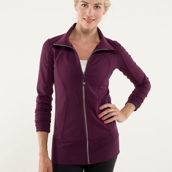 lululemon athletica Tops - Lululemon nice asana purple zip up sweater jacket